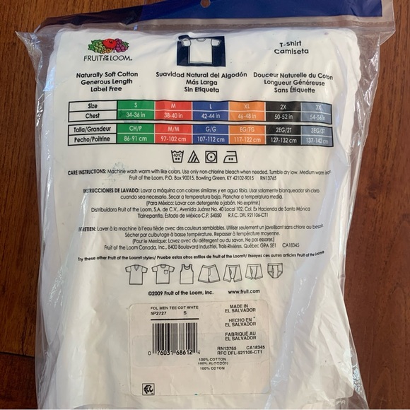 Fruit Of The Loom 9 White Cotton Tagless Crew Neck T-Shirts Size S 34-36 2009 - Picture 4 of 8